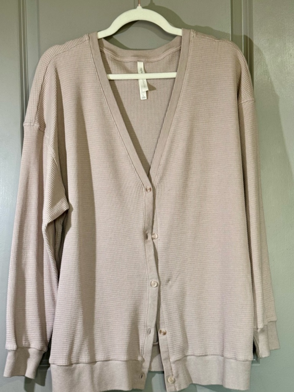 Babaton - Aritzia Beige Lightweight Waffle-Knit Cardigan Top☀️